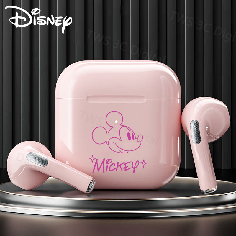 Disney TWS Headset Bluetooth 5.3 Earphone Lucu iPhone Android 100% Ori Mini Wireless Pro4 HIFI Music And Microphone