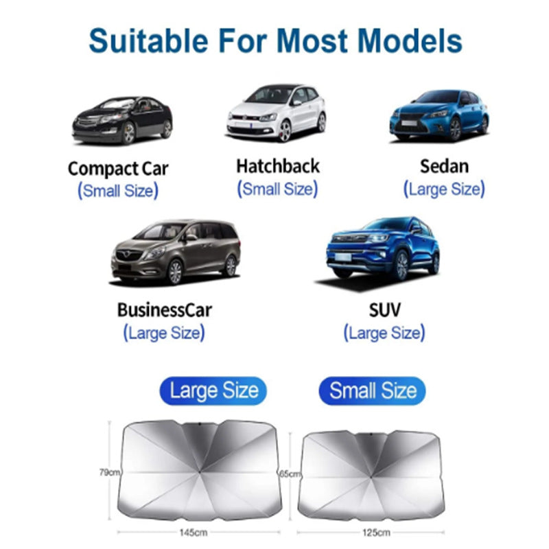 2024 Hot Selling Silver Titanium Car sunshade umbrella